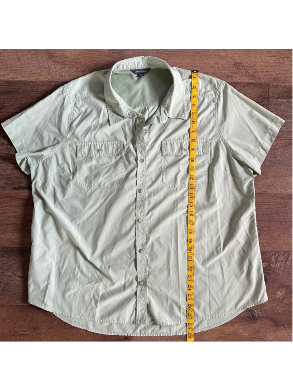 Men's Eddie Bauer Button Down Shirt XXL Green Summer